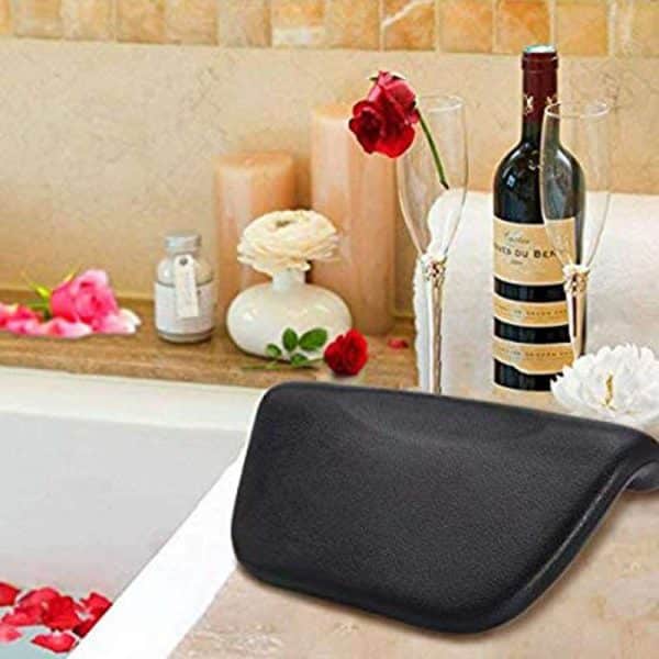 Water Resistant Black Spa Bath Pillow - Image 5